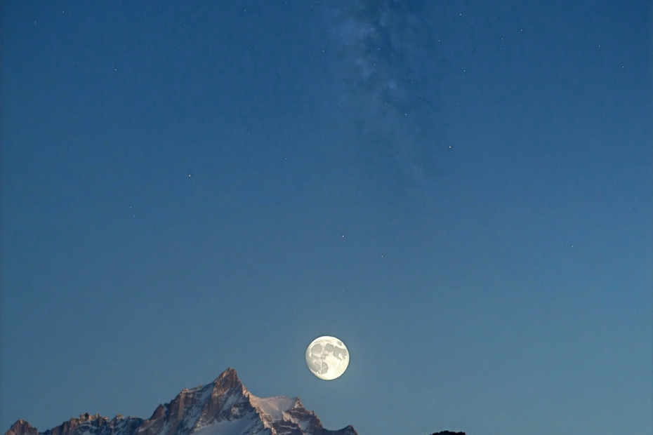 The Enchanting Andes and the Gibbous Moon
